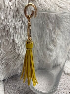 Gold Hardware Yellow Tassel Keychain Charm